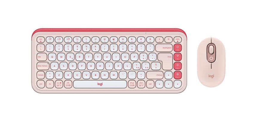 Logitech POP Icon Combo tastiera + Mouse Bluetooth (Rosa, Bianco)
