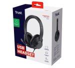 Trust Ayda Max USB Casque Avec fil Arceau Bureau/Centre d'appels USB Type-C / USB Type-A Noir