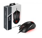 MSI CLUTCH GM08 Optical Gaming Mouse '4200 DPI Optical Sensor, 6 Programmable button, Symmetrical design, Durable switch with 10+ Million Clicks, Weight Adjustable, Red LED'