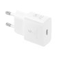 Chargeur pour téléphone mobile Samsung Chargeur secteur RAPIDE 25W, Port USB Type C Blanc