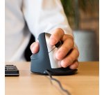 R-Go Tools Souris Ergonomique R-Go HE Break avec logiciel de pause, gaucher, moyen (longueur de la main 165-185 mm), filaire, noir