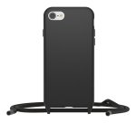 OtterBox React Necklace hoesje voor iPhone SE (3rd/2nd gen)/8/7, ultradun, beschermhoesje met verstelbare en afneembare kettingriem, getest volgens militaire standaard, Zwart