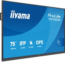 iiyama TN7505A-B1AG Écran d'affichage dynamique Écran plat interactif 189,3 cm (74.5") 500 cd/m² 4K Ultra HD Noir Écran tactile