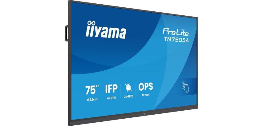iiyama TN7505A-B1AG Écran d'affichage dynamique Écran plat interactif 189,3 cm (74.5") 500 cd/m² 4K Ultra HD Noir Écran tactile
