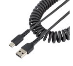 StarTech.com 1m USB A auf USB C Kabel, hochbelastbares Spiralkabel für Laden & Synchronisieren, USB 2.0 A zu Typ-C Ladekabel, robuste Aramidfaser, handy schnellladekabel mit EMI schutz