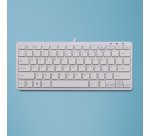 R-Go Tools Clavier ergonomique R-Go Compact, design plat, mini-clavier, QWERTY (UK), filaire, blanc