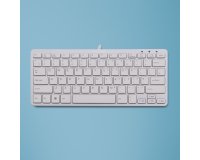 R-Go Tools Clavier ergonomique R-Go Compact, design plat, mini-clavier, QWERTY (UK), filaire, blanc