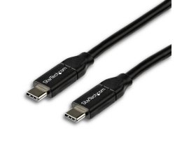 StarTech.com 2m USB-C Laadkabel, Fast Charge & Sync Type C Kabel, 100W (5A) PD, USB 2.0, USB-IF Gecertificeerd - Zwarte USB Oplaadkabel