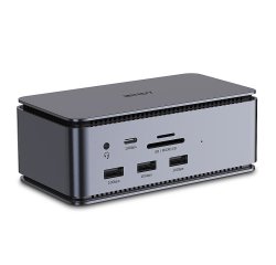 Lindy 43372 base para portátil y replicador de puertos Acoplamiento USB4 Antracita