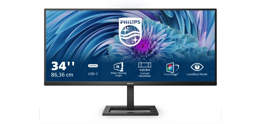 Philips E Line 346E2LAE/00 Monitor PC 86,4 cm (34") 3440 x 1440 Pixel Wide Quad HD LCD Nero