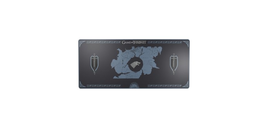 Lexip HBO Game of Thrones – Stark Edition Tapis de souris de jeu Noir, Bleu, Blanc