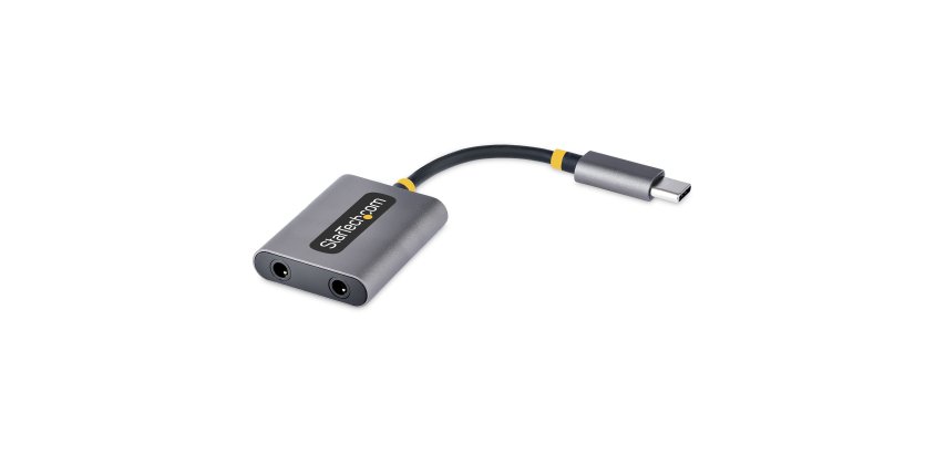 StarTech.com Adaptateur Casque USB-C - Splitter Audio, Double Casque USB Type C avec Entrée Micro - Adaptateur USB C vers Jack 3.5mm, DAC 3.5 mm - USB-C vers Jack Audio/Sortie Auxiliaire, DAC 24 Bits