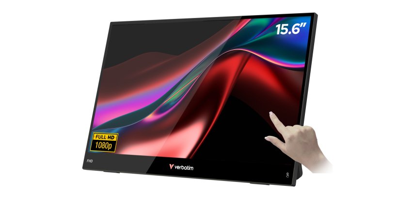 Verbatim Portable 15.6" FHD Touch Monitor LIGHT Draagbare monitor Zwart 39,6 cm (15.6") LCD 1920 x 1080 Pixels
