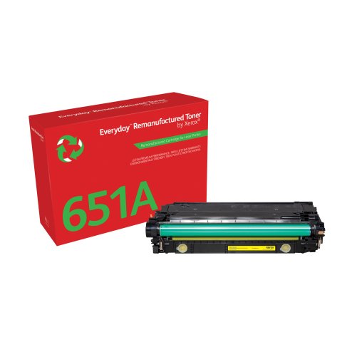 Tóner Everyday™ Amarillo remanufacturado de Xerox es compatible con HP 651A 650A 307A (CE342A/CE272A/CE742A), Capacidad estándar