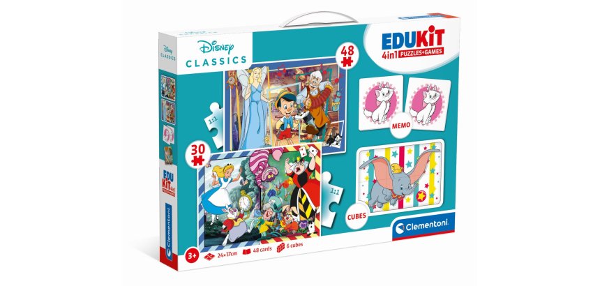 Clementoni Edukit 4 in 1 - Disney Classics Puzzle Cartoni