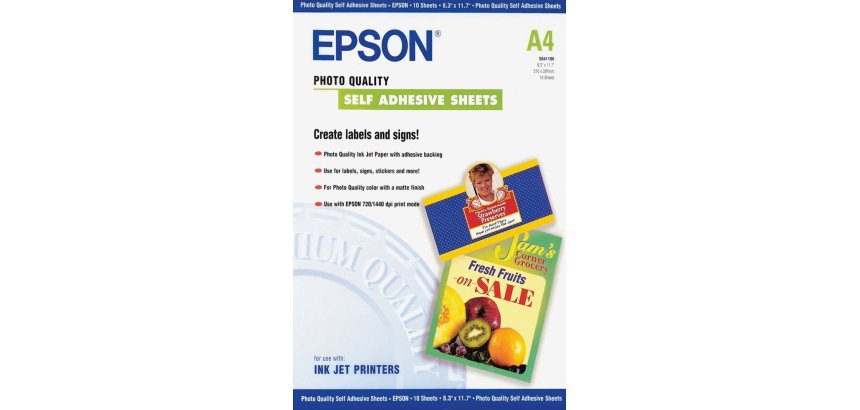 Epson Self-Adhesive Photo Paper - A4 - 10 Fogli