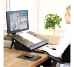 Porte-documents fellowes hana lt 5 niveaux reglage plateau  coulissant espace rangement   et chargement integre noir