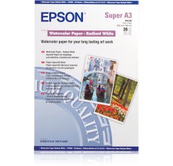Epson WaterColor Paper - Radiant White, DIN A3+, 190g/m², 20 Sheets