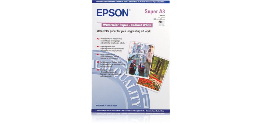 Epson Pap Aquarelle blanc A3+ (20f./190g)