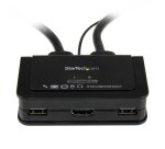 StarTech.com Switch Commutateur KVM 2 Ports USB, HDMI avec Audio et Câbles pour 2 PC sur 1 écran - Auto Alimenté