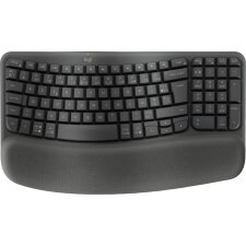 Clavier Logitech Wave Keys clavier ergonomique sans fil, repose-poignets rembourre, frappe naturelle et confortable, Easy-Switch, Bluetooth, recepteur Logi Bolt, multi-SE, Windows/Mac