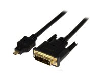 Cable de 2m Adaptador Conversor Micro HDMI a DVI-D para Tablet y Teléfono Móvil - Convertidor de Vídeo para Dispositivos Micro HDMI Tipo D a DVI-D Monoenlace