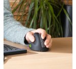 R-Go Tools Ratón ergonómico R-Go HE Break con software de pausa, grande (tamaño de mano = 185 mm), zurdo, bluetooth, negro