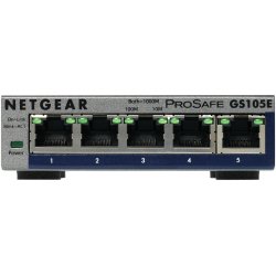 NETGEAR GS105E-200PES switch Gestionado L2/L3 Gigabit Ethernet (10/100/1000) Gris