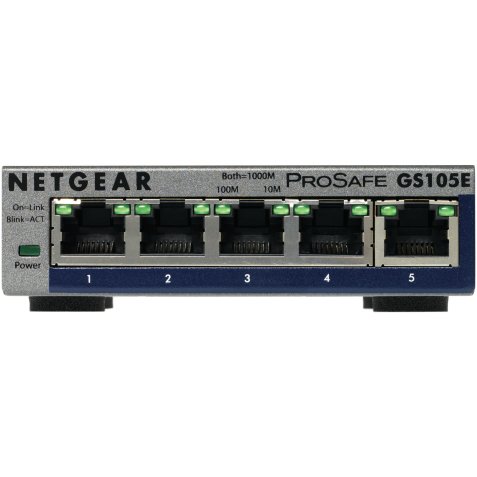 NETGEAR GS105E-200PES commutateur réseau Géré L2/L3 Gigabit Ethernet (10/100/1000) Gris