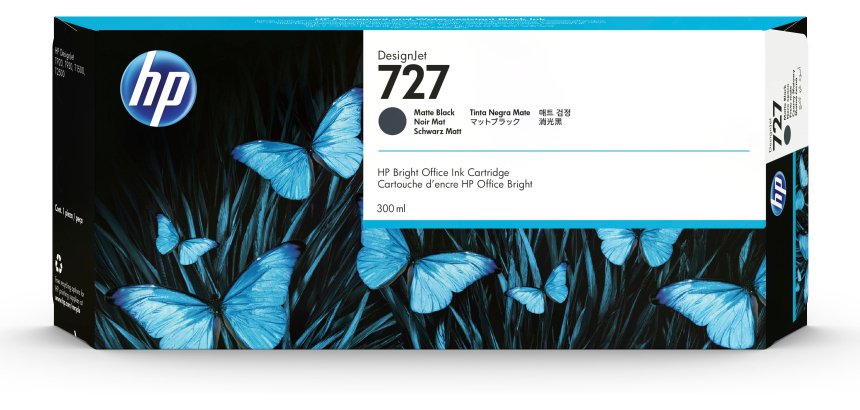 HP 727 Cartouche d'encre DesignJet noire mate 300 ml pour imprimante jet d'encre