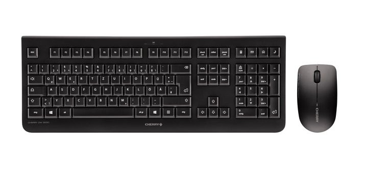 CHERRY DW 3000 Ensemble Clavier & Souris sans fil, noir, USB, AZERTY - FR