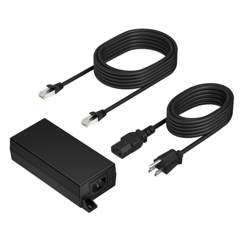 Poly PoE++ 65W 2.5G Adapter with 3.66m CAT6A Cable and Power Cord adaptateur de puissance & onduleur Intérieure Noir