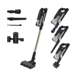 Hoover HF610P 011 Aspirapolvere senza filo, 250 AW Potenza d'aspirazione, Spazzola SmartAdapt con sensori avanzati e tecnologia bidirezionale, Nero, Metallico