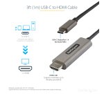 StarTech.com 3.3ft (1m) USB C to HDMI Cable 4K 60Hz w/ HDR10 - Ultra HD USB Type-C to 4K HDMI 2.0b Video Adapter Cable - USB-C to HDMI HDR Monitor/Display Converter - DP 1.4 Alt Mode HBR3