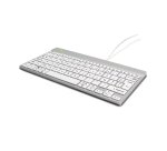 R-Go Tools Clavier ergonomique R-Go Compact Break, clavier compact avec logiciel de pause,AZERTY (FR), Filaire, blanc