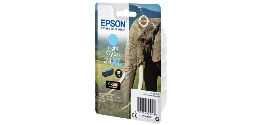 Epson Elephant 24XL Claria Photo HD Single Light Cyan Ink