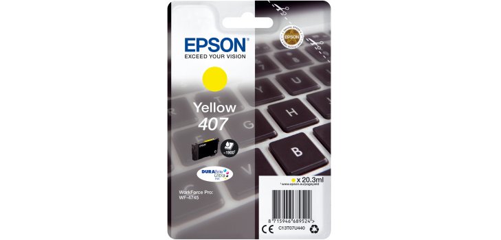 Epson 407L Keyboard DURABrite Ultra Single Yellow Ink