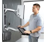 StarTech.com Estación de Trabajo Soporte de Pared para Monitor VESA de 27 Pulgadas (10kg) con Bracket para CPU / Ordenador y Bandeja para Teclado y Ratón - con Brazo Articulado para Monitor