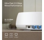 TP-Link DECO BE25(2-PACK) Dual-Band Mesh Wi-Fi System (2.4 GHz / 5 GHz) Wi-Fi 7 (802.11be) White Indoor