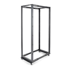 StarTech.com Rack Serveur Mobile 42U à 4 Montants, Rack Réseau 19" à 4 Montants avec Roulettes, Rack Roulant avec Profondeur Ajustable pour PC/AV/Données/IT - Roulettes, Pieds de Mise à Niveau ou Montage au Sol