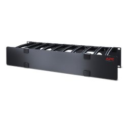 APC NetShelter Cable Management, Horizontal Cable Manager, 2U, Single Side with Cover, Black, 482.6 x 88.9 x 165.1 mm