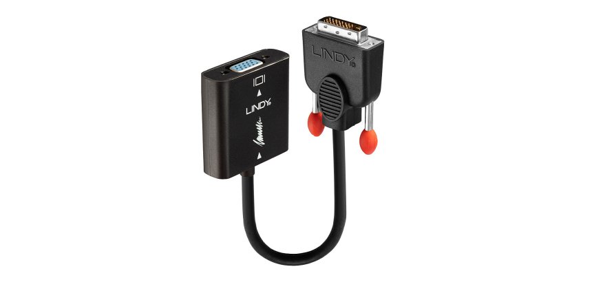 Lindy 38189 adaptador de cable de vídeo 0,1 m DVI-D VGA (D-Sub) Negro