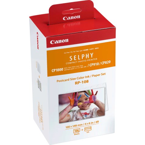 Pack Canon RP-108  Cartucho de tinta tricolor + 108 hojas Papel Foto 148 x 100 mm