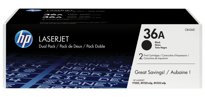 HP Confezione da 2 cartucce originali di Toner nero LaserJet 36A