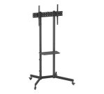 AISENS Soporte De Suelo Eco Con Rueda, Bandeja Para DVD Para Monitor/TV 45kg De 37-70, Negro