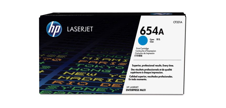 HP 654A toner cyan authentique LaserJet