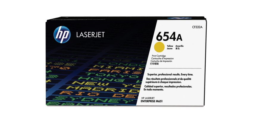 HP 654A toner jaune authentique LaserJet