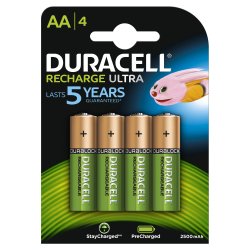 Piles Rechargeables AA 2500 mAh, lot de 4 piles