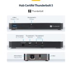 StarTech.com Hub Thunderbolt&trade; 5 à 4 Ports avec Thunderbolt&trade; Share KVM, 80/120 Gbps, Multi-Écrans 8K, PD 140W, USB-A 10 Gbps, TB4 et USB4, MacBook M4 Pro M4 Max M5