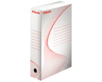 Boîte archives esselte standard carton ondulé recyclable a4 245x345mm dos 80mm assemblage manuel facil coloris blanc